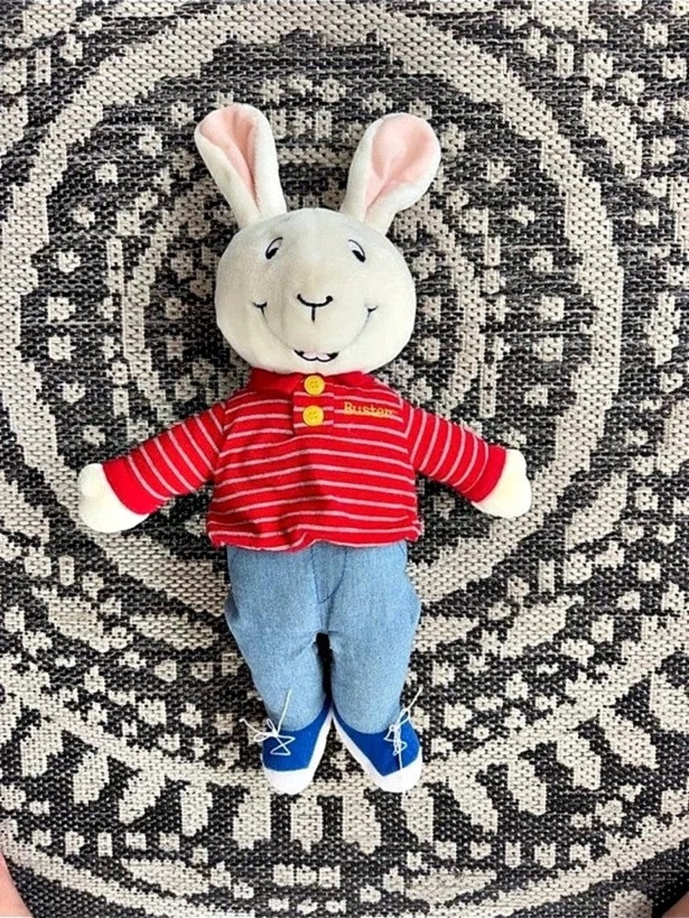 Vintage 1997 Plush Stuffed Animal, White & Red